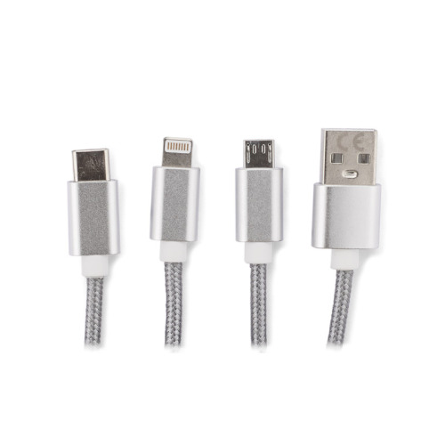 Kabel USB 3 w 1 TAUS Srebrny 09106-00 (2)