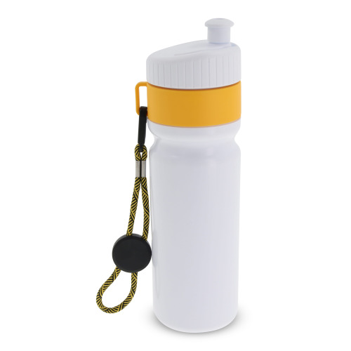 Bidon Sportowy Z Obwódka I Kolorowym Sznurkiem 750ml Biały / żółty LT98736-N0141 (2)