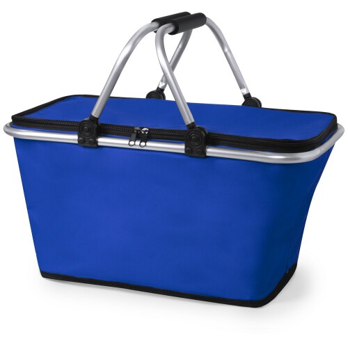 Koszyk poliestrowy, składany, torba termoizolacyjna niebieski V8187-11 