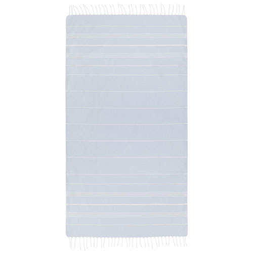 Anna bawełniany ręcznik hammam o gramaturze 150 g/m² i wymiarach 100 x 180 cm Jasnoniebieski 11333550 (2)