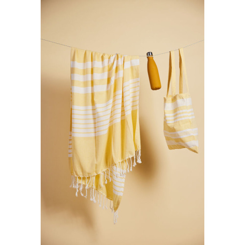 Bawełniana torba ELLA HAMAM, żółty Żółty 5018472- (3)