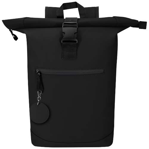 Resi Plus brelok z okrągłą zawieszką z recyklingowanego materiału z certyfikatem GRS  Czarny 13014090 (4)