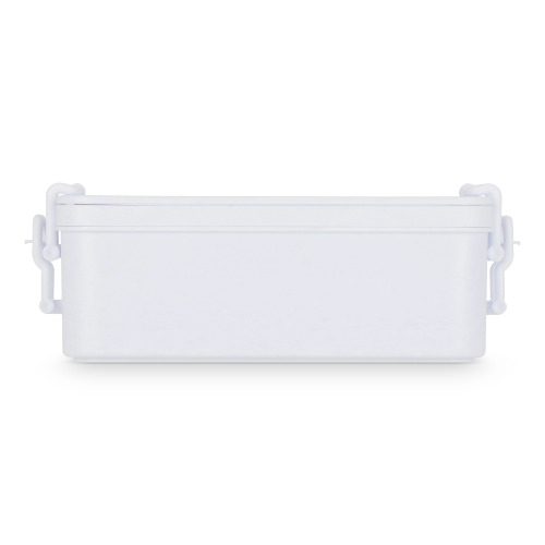 Dwupoziomowe pudełko na lunch z sztućcami Biały LT90426-N0001 (4)
