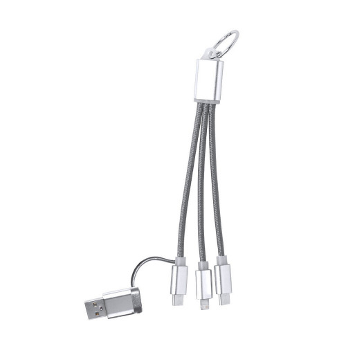 Kabel do ładowania, brelok do kluczy Srebrny V8330-32 (1)