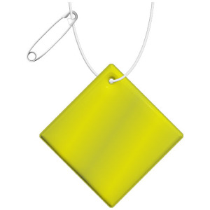 RFX™ reflective duża odblaskowa zawieszka z PVC, romb Neonowy żółty