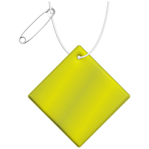 RFX™ reflective duża odblaskowa zawieszka z PVC, romb Neonowy żółty 1PR12613 
