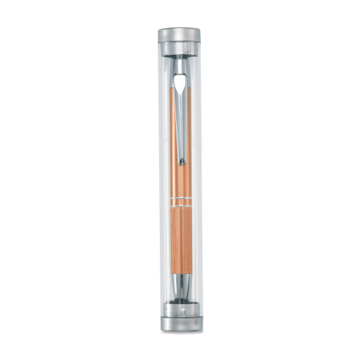 Aluminiowy długopis w tubie pomarańczowy MO7392-10 
