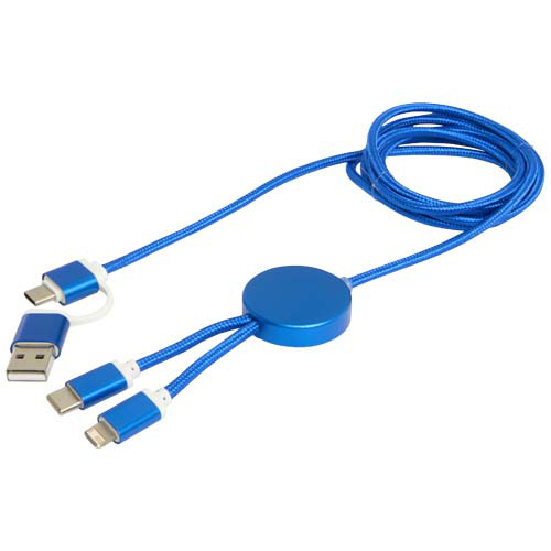 Alasia kabel do synchronizacji danych i szybkiego ładowania 5 w 1 27 W o długości 150 cm z tworzyw sztucznych i aluminium pochodzących z recyklingu Błękit królewski 12442553 (6)