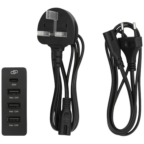 ADAPT stacja zasilania PD o mocy 72 W z tworzyw sztucznych pochodzących z recyklingu Czarny 12433090 (5)