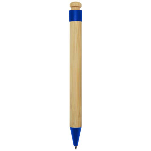 Rattan długopis z bambusa i tworzyw sztucznych pochodzących z recyklingu Niebieski 10602652 (3)