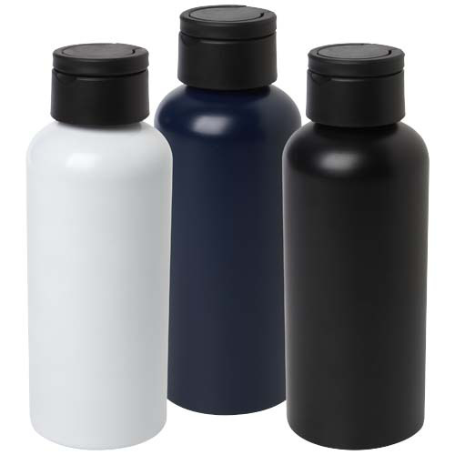 Trinity butelka na wodę z aluminium z recyklingu z certyfikatem RCS, z pokrywką RPET 600 ml Czarny 10081590 (6)