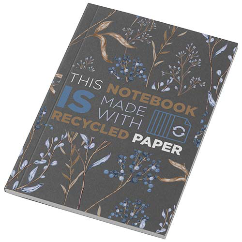 Notatnik A6 Novella Austen z miękką okładką z materiału z recyklingu, 50 kartek Ciemnografitowy 21026390 