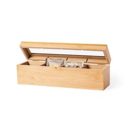 Bambusowe pudełko na herbatę jasnobrązowy V8220-18 (1)