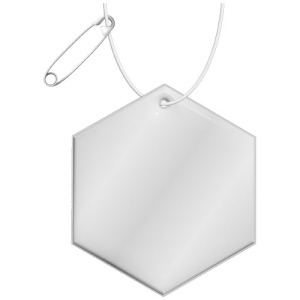 RFX™ reflective odblaskowa zawieszka z PVC, sześciokąt