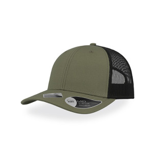 Czapka Trucker Bawełniana Recykling Siatka - Olive & Black
