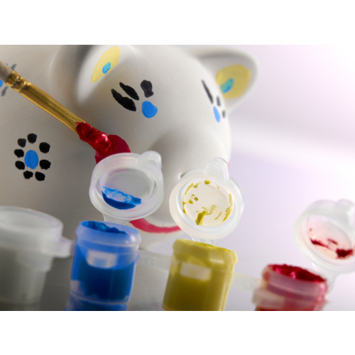 Skarbonka "świnka" do malowania, farbki i pędzelek Biały V6453-02 (3)