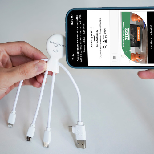 2099 | Xoopar Mr. Bio Smart Charging cable with NFC Biały LT41008-N0001 (1)
