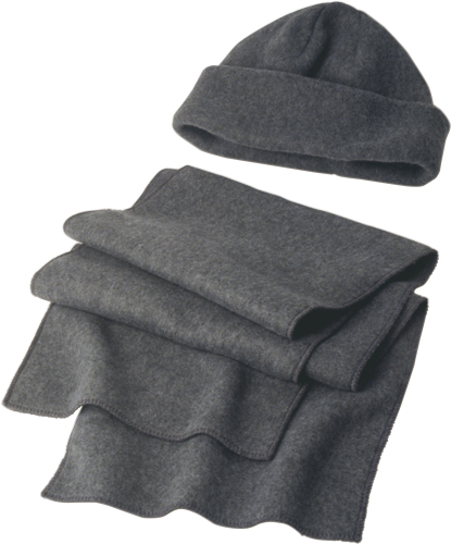 Zestaw zimowy, czapka i szalik szary V7011-19 