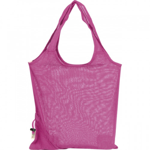 Składana torba z bawełny i poliestru z recyklingu 118 g/m² ANJA Różowy 6526211 (3)