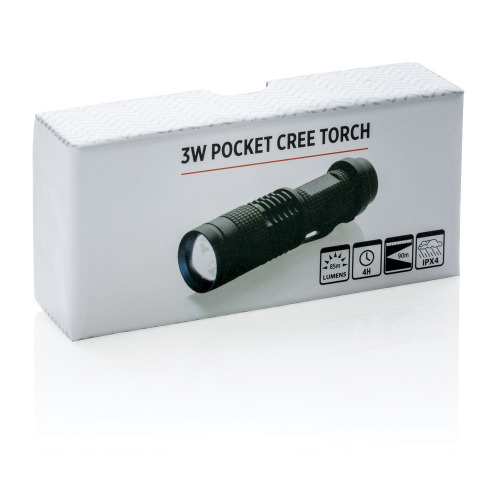 Kieszonkowa latarka CREE 3W Czarny P513.571 (13)