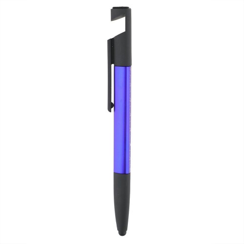 Długopis wielofunkcyjny, czyścik do ekranu, linijka, stojak na telefon, touch pen, śrubokręty granatowy V1849-04 (8)