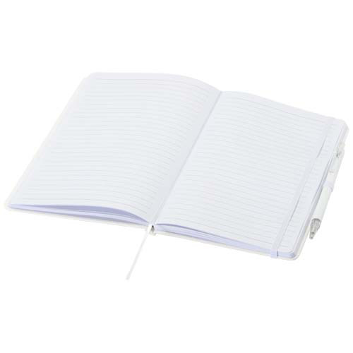 Zestaw Spectrum: długopis i notes A5 wykonany z materiałów z recyklingu Biały 10740201 (4)