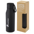 Ljungan Miedziana, izolowana próżniowo butelka ze stali nierdzewnej o pojemności 500 ml z paskiem ze skóry PU i pokrywką Czarny 10066890 (2) thumbnail