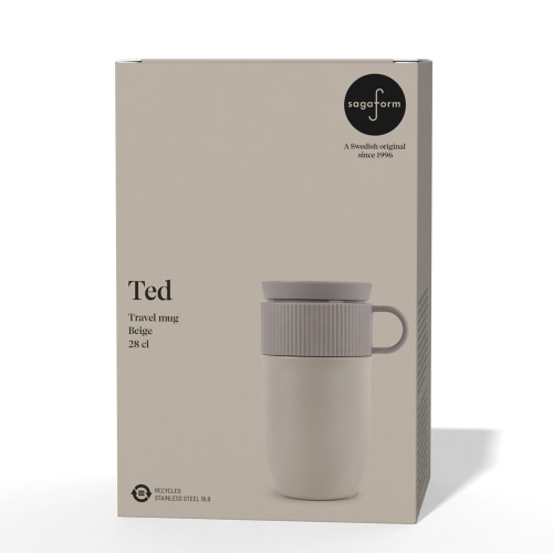Izolowany kubek Sagaform Ted, 280 ml, szczelny, można myć w zmywarce Beżowy LT52131-N0055 (1)