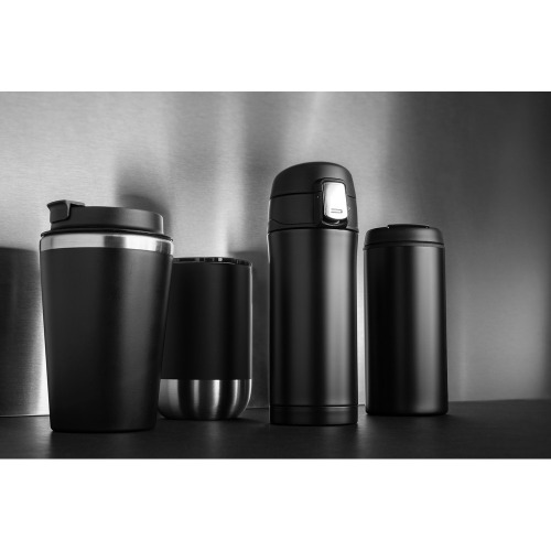 Kubek termiczny 360 ml, stal nierdzewna z recyklingu Czarny P433.061 (7)