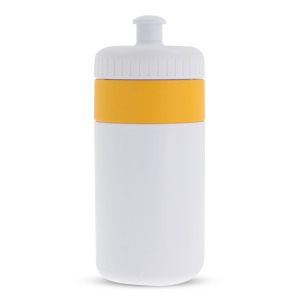 Bidon Sportowy Z Obwódka 500ml Biały / żółty