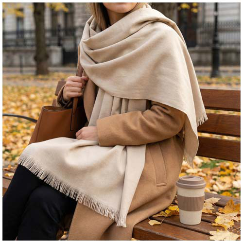 Citizen Green Alix - szalik z bawełny organicznej  Beżowy 1PZ06602 (4)
