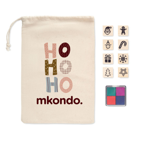 Drewniane pieczątki świąteczne Beżowy CX1512-13 (4)