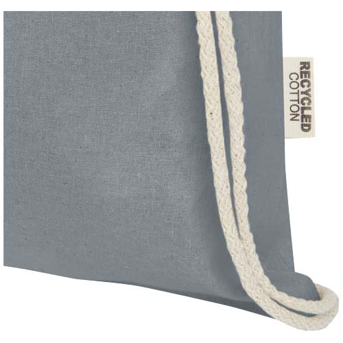 Oregon ściągana sznurkiem torba na zakupy z bawełny z recyklingu z certyfikatem GRS 140 g/m² Szary 12073582 (3)