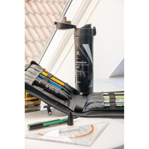 Kubek termiczny 450 ml, stal nierdzewna z recyklingu Czarny P435.501 (11)