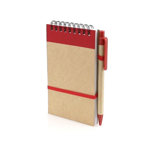 Notatnik (70 kartek) z długopisem czerwony V2835-05 (4)