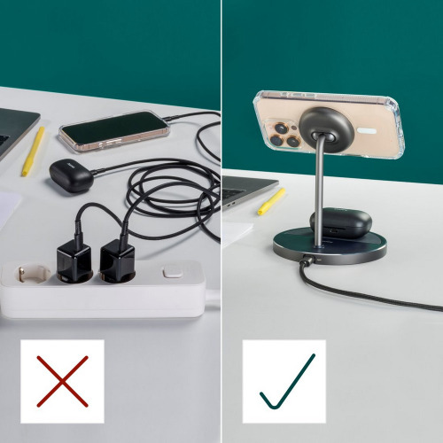Magnetyczna ładowarka bezprzewodowa 2 w 1, 15W Hama Czarny VH066-03 (9)