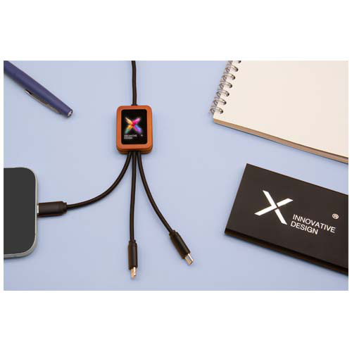 SCX.design C38 kabel do ładowania z podświetlanym logo 5-w-1 rPET i z kwadratową drewnianą obudową Czarny 2PX07290 (9)