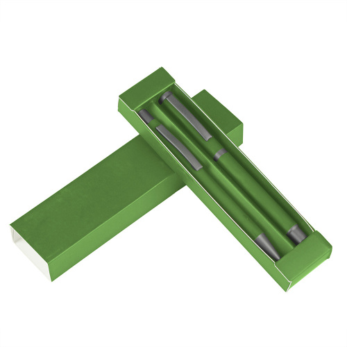 Zestaw piśmienny, długopis i pióro kulkowe zielony V1957-06 