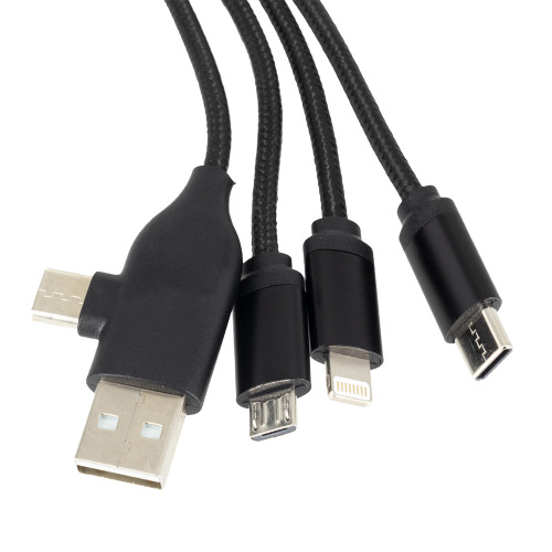 Kabel z podświetlanym logo 4w1, RXD-368 Czarny EG059903 (3)