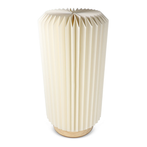 Składana papierowa lampa LED Coollux Aurora Tall na drewnianej podstawie, 32 cm Naturalny LT40726-N0094 (6)