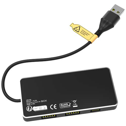 SCX.design H20 koncentrator USB 8 w 1 z podwójnym wejściem i 6 portami Czarny 2PX16590 (4)