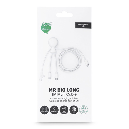 Xoopar Mr. Bio Long Multi Cable USB-C 1 metr  Biały LT41032-N0001 (6)