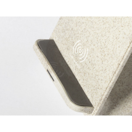 Ładowarka bezprzewodowa 10W ze słomy pszenicznej, stojak na telefon Neutralny V0373-00 (4)