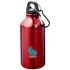 Oregon butelka na wodę z karabińczykiem wykonana z aluminium z recyklingu z certyfikatem RCS o pojemności 400 ml Czerwony 10073821 (1) thumbnail