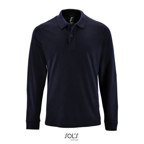 PERFECT MEN LSL POLO 180g French Navy S02087-FN-M 