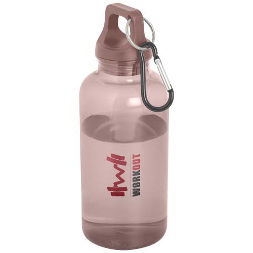 Oregon butelka na wodę o pojemności 400 ml z karabińczykiem wykonana z tworzyw sztucznych pochodzących z recyklingu z certyfi Przygaszony róż 10077840 (1)