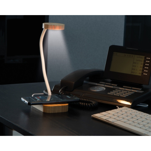 Lampka stojąca z ładowarką indukcyjną TOMSK Beżowy 438713 (2)