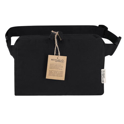 Saszetka zapinana w pasie z płótna z recyklingu Czarny VA659-03 (3)