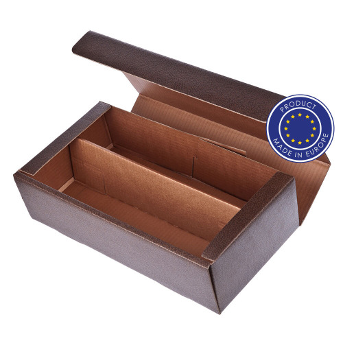 Ekskluzywny kartonik na wino, 2 el. | Reid Brązowy V6602-16 