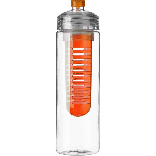 Bidon, butelka sportowa 650 ml z pojemnikiem na lód lub owoce pomarańczowy V9868-07 (2)